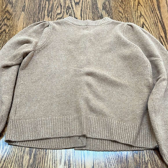 Caramel puffed shoulder cardigan - Picture 3 of 6